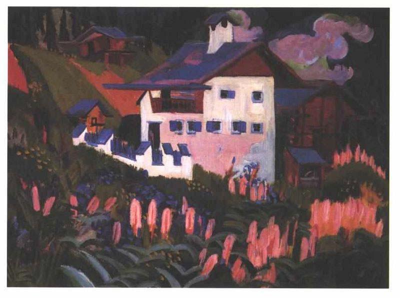 Ernst Ludwig Kirchner House in the meadows oil painting image